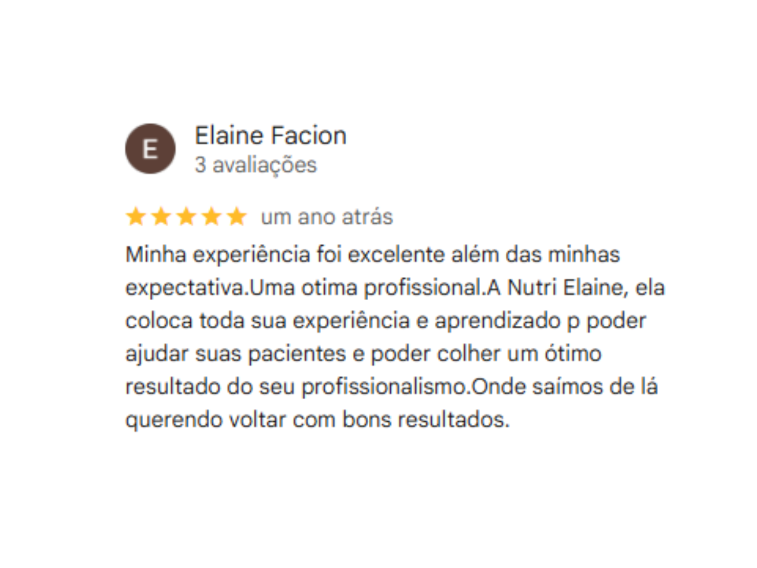 Depoimento Elaine Facion